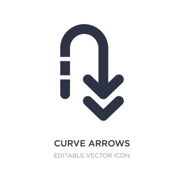 Eğri ok simgesi beyaz arka plan üzerinde. Basit öğe illustrati