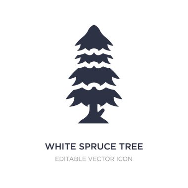 Beyaz arka plan beyaz çam ağacı simgesi. Basit öğe illus