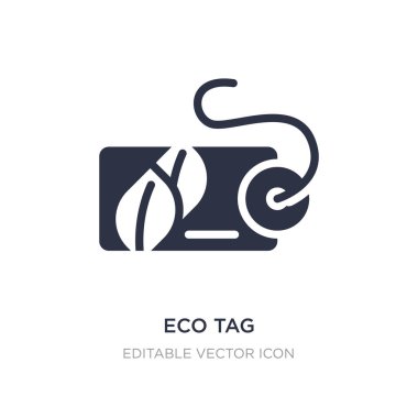 Beyaz arka planda Eko etiketi simgesi. Basit eleman illüstrasyon fr