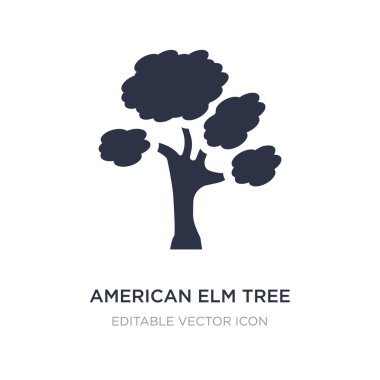 American elm ağaç simgesiyle beyaz arka plan üzerinde. Basit öğe illus