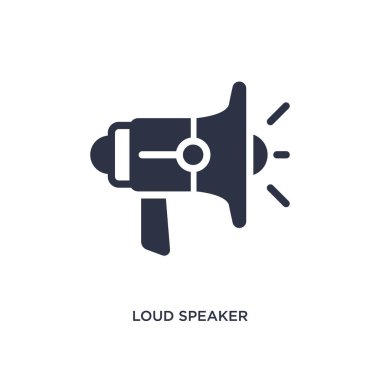 Beyaz arka plan üzerinde sağ simge karşı karşıya hoparlör. Basit eleme