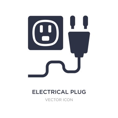 Beyaz arka plan üstünde elektrik prizinden kutsal kişilerin resmi. Basit öğe illustr