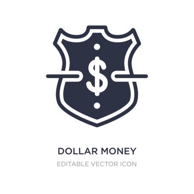 Doları para koruma simgesi beyaz arka plan üzerinde. Basit öğe