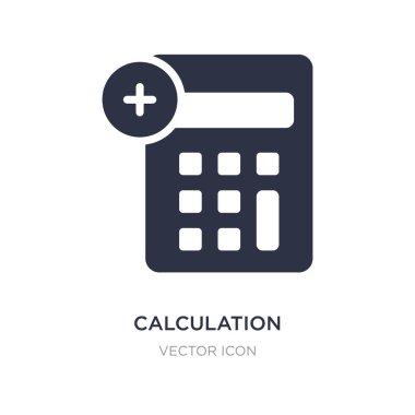 Beyaz arka plan hesaplama simgesi. Basit öğe illustratio