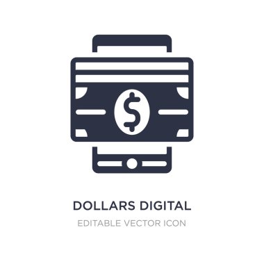 Beyaz arka planda dolar dijital ticaret simgesi. Basit elemen