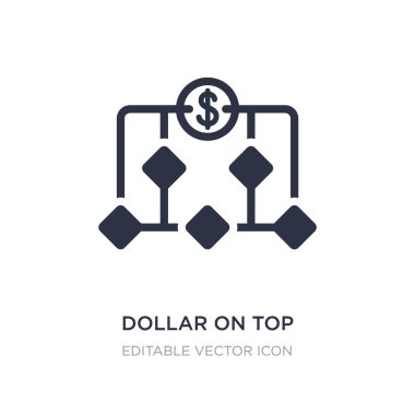 Doları finansal hiyerarşi simgesi beyaz arka plan üzerinde üstüne. S