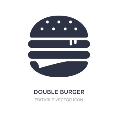 Duble burger simgesi beyaz arka plan üzerinde. Basit öğe illustrat