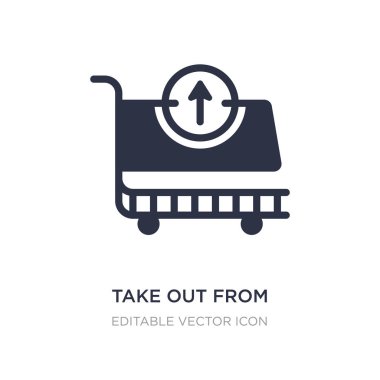 Beyaz arka planda sepeti simgesinden dışarı çıkarın. Basit eleman 