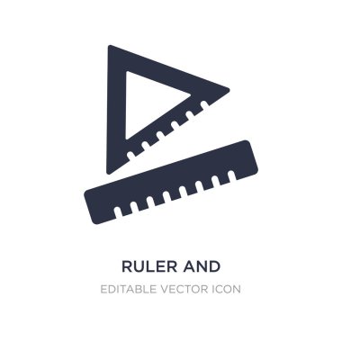 cetvel ve araçlar simgesi beyaz arka plan üzerinde ölçüm. Simpl