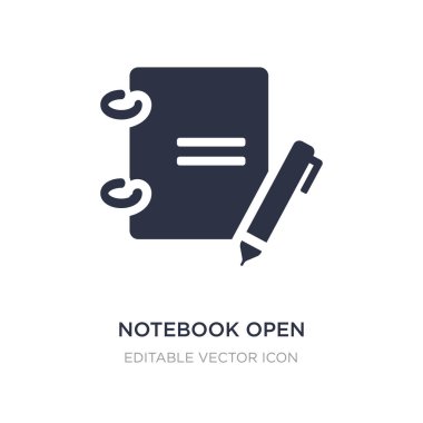 Not defterini açın yer imi simgesi beyaz arka plan ile. Basit YYK