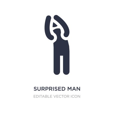 Beyaz arka plan üstünde şaşırmış adam kutsal kişilerin resmi. Basit öğe illustrat