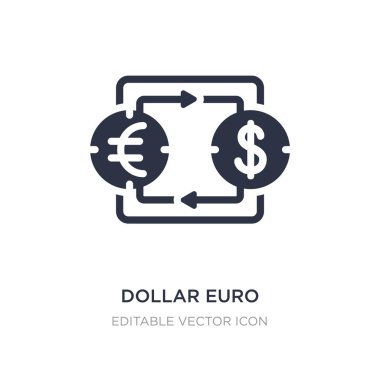 dolar euro para Satım simgesi beyaz arka plan. Basit elem