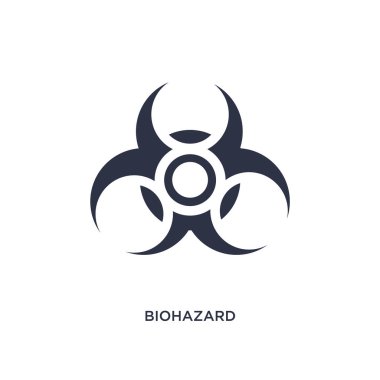 Beyaz arka plan üzerinde Biohazard simgesi. Basit öğe illüstrasyon 