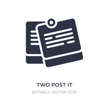 iki simge beyaz arka plan üzerinde post it. Basit öğe illustratio