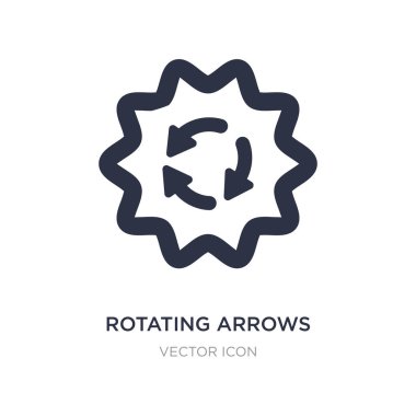Beyaz arka plan üzerinde dönen oklar simgesi. Basit öğe illustr