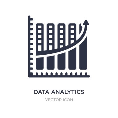 veri analytics istediği çubukları simgesi beyaz arka plan üzerinde grafik. Sade