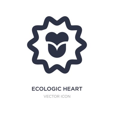 beyaz zemin üzerine ekolojik kalp simgesi. Basit öğe illustra