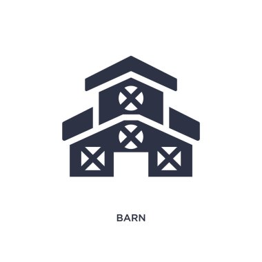 Beyaz arka planda ahır simgesi. Basit eleman çizimi 