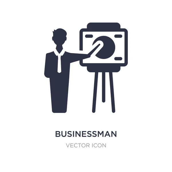 Geschäftsmann mit einem Icon für Projektskizzen auf weißem Hintergrund. s — Stockvektor