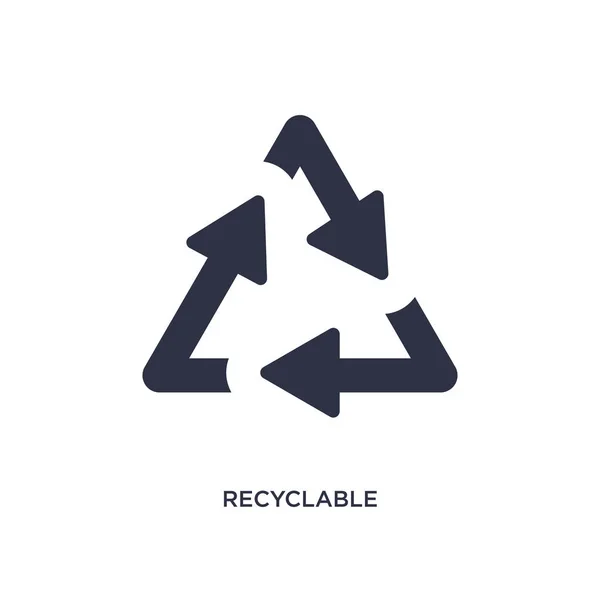 Icono reciclable sobre fondo blanco. Elemento simple ilustración — Vector de stock