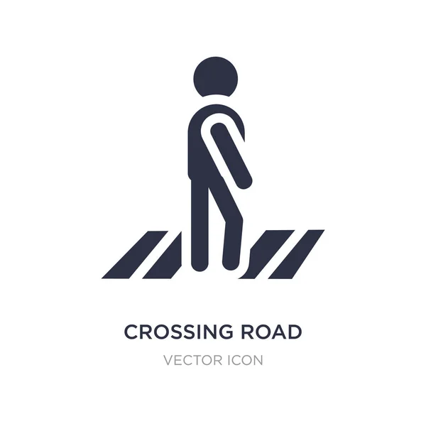 Crossing road caution icon on white background. Simple element i — Stock Vector