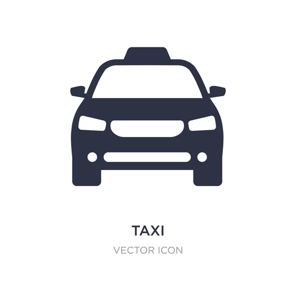 taxi transportation car from frontal view icon on white backgrou
