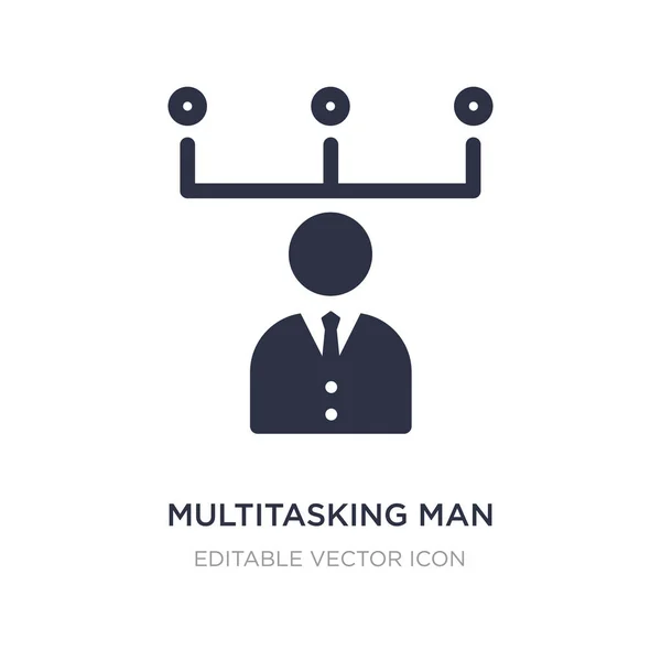 Multitasking-Mann-Symbol auf weißem Hintergrund. Einfaches Element Unlust — Stockvektor