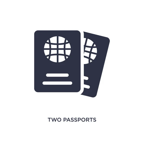 Dos pasaportes icono sobre fondo blanco. Elemento simple illustrat — Archivo Imágenes Vectoriales