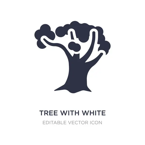 Baum mit weißem Laubsymbol auf weißem Hintergrund. einfaches Element — Stockvektor