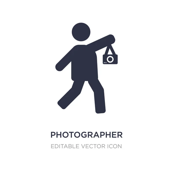 Fotógrafo trabajando icono sobre fondo blanco. Elemento simple il — Vector de stock