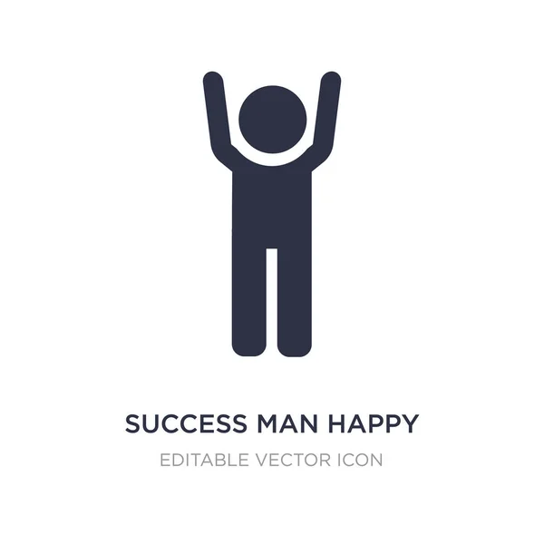 Homem de sucesso ícone feliz no fundo branco. Elemento simples illus — Vetor de Stock