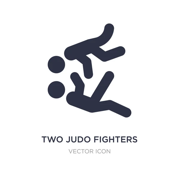 Dos luchadores de judo icono sobre fondo blanco. Sencillo elemento illus — Archivo Imágenes Vectoriales