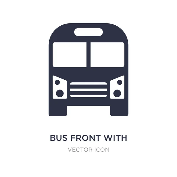 Bus avant avec icône de conducteur sur fond blanc. Élément simple i — Image vectorielle