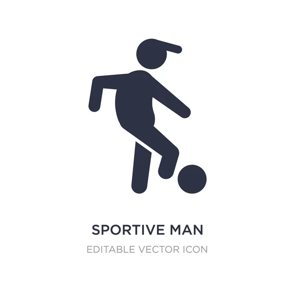 Sportlicher Mann, der mit einem Ball-Symbol auf weißem Hintergrund spielt. Einfachheit — Stockvektor