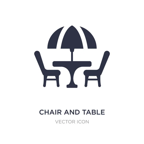 Chair and table icon on white background. Simple element illustr — Stock Vector
