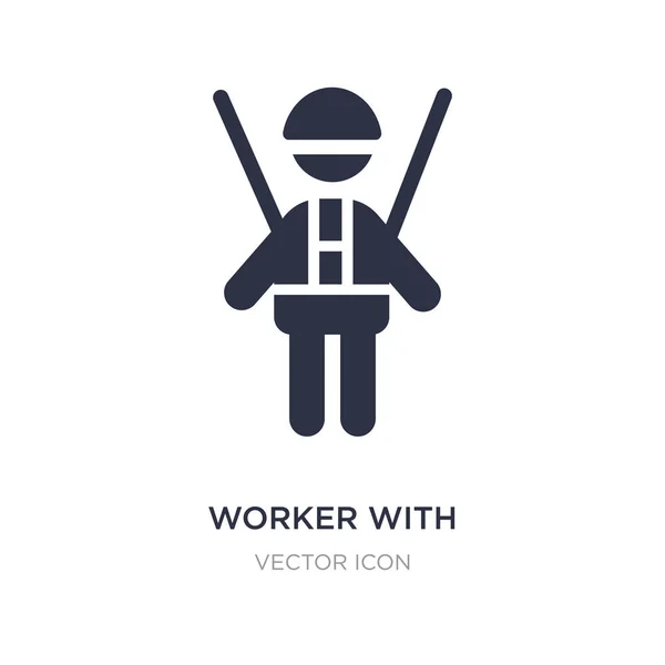 Arbeiter mit Gurtzeug-Symbol auf weißem Hintergrund. einfaches Element krank — Stockvektor