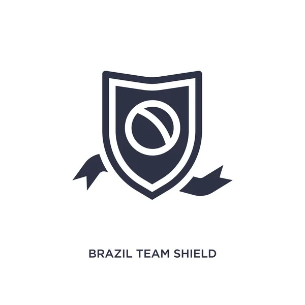 Escudo del equipo brasileño icono sobre fondo blanco. Elemento simple illu — Vector de stock