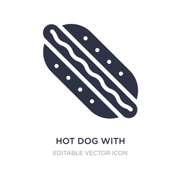 Hot Dog mit Senf-Symbol auf weißem Hintergrund. einfaches Element — Stockvektor