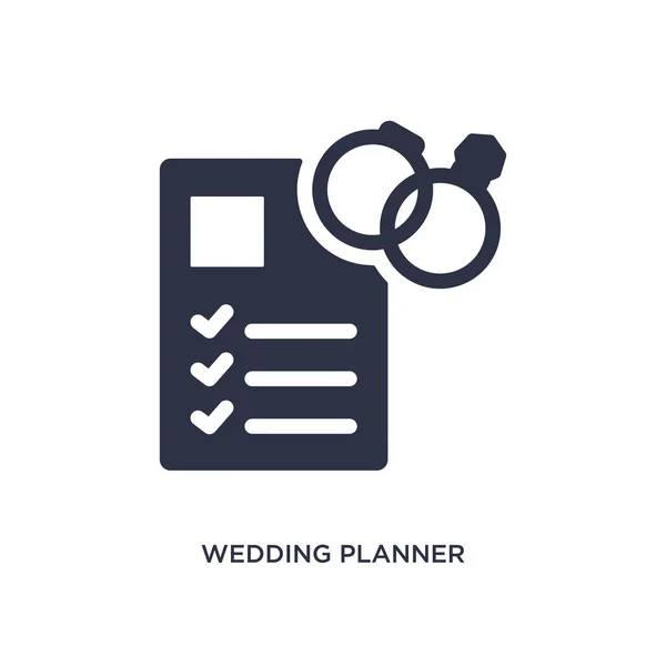 Icono de planificador de bodas sobre fondo blanco. Elemento simple illustr — Vector de stock