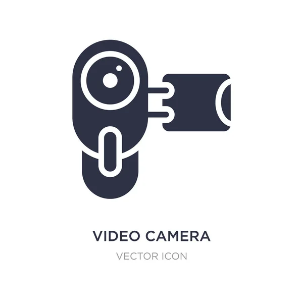Icono de la vista frontal de la cámara de vídeo sobre fondo blanco. Elemento simple — Vector de stock