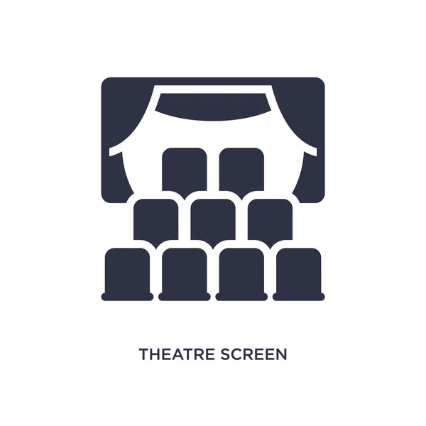 Θέατρο εικονίδιο οθόνης σε άσπρο φόντο. Απλό στοιχείο έργα — Διανυσματικό Αρχείο