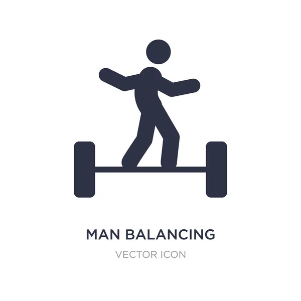 Мужчина балансирует икону на белом фоне. Простой элементный иллюстрат — стоковый вектор