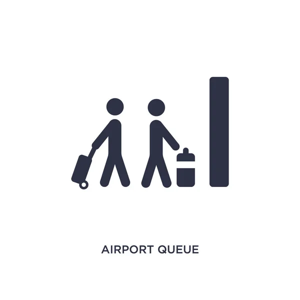 白色背景上的机场队列图标。简单的元素插图 — 图库矢量图片