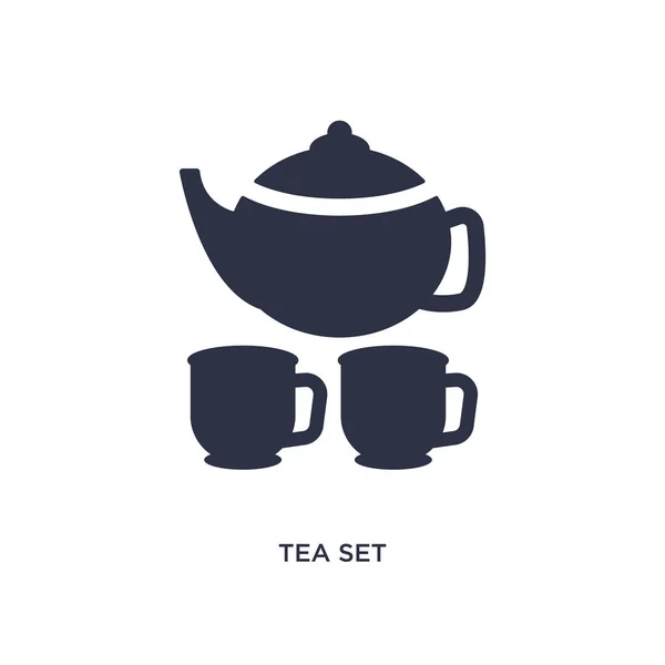 Tee-Set-Symbol auf weißem Hintergrund. einfaches Element Illustration fr — Stockvektor