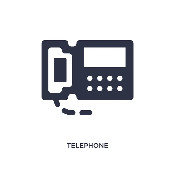 Telephone icon on white background. Simple element illustration — Stock Vector