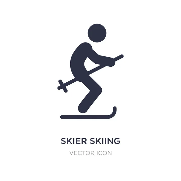Ícone esquiador esqui no fundo branco. Elemento simples ilustrati — Vetor de Stock