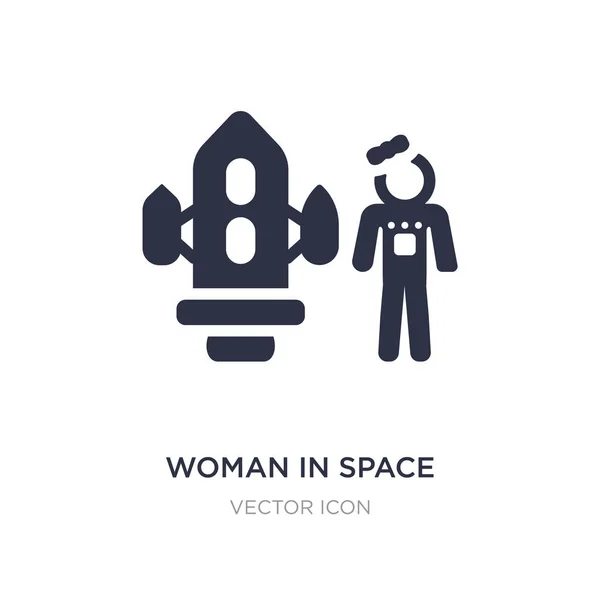 Frau im Weltraum-Symbol auf weißem Hintergrund. einfaches Element illustriert — Stockvektor