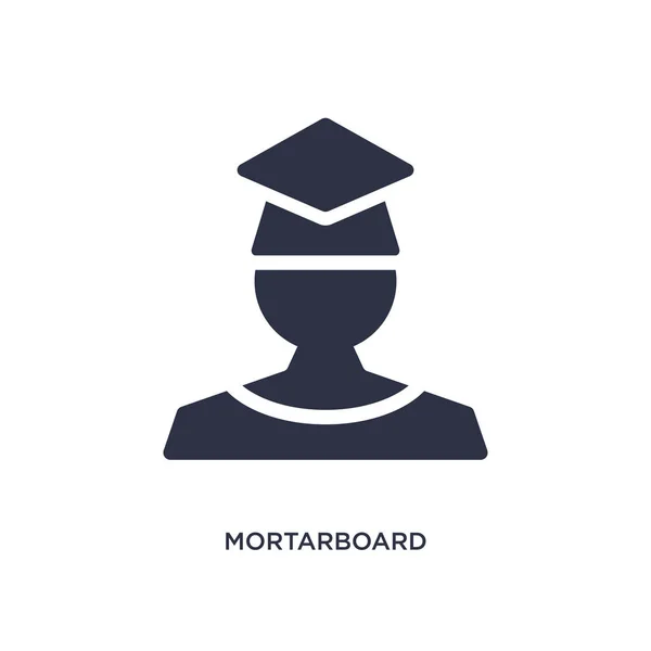 Mortarboard εικόνα σε λευκό φόντο. Απλό στοιχείο illustratio — Διανυσματικό Αρχείο