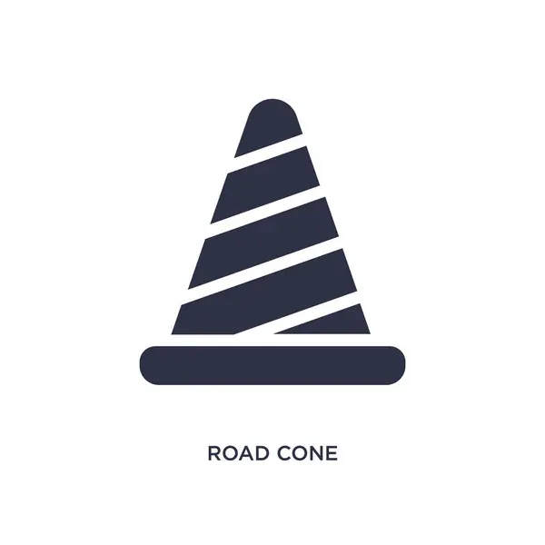 Icono de cono de carretera sobre fondo blanco. Elemento simple ilustración — Vector de stock