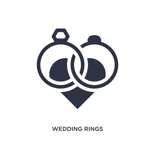 Ikon cincin pernikahan di latar belakang putih. Ilustrasi elemen sederhana - Stok Vektor